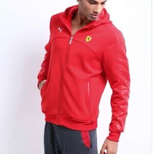 NWT RARE Puma Scuderia Ferrari Soft Shell Hooded Jacket Zip-up Red XXL